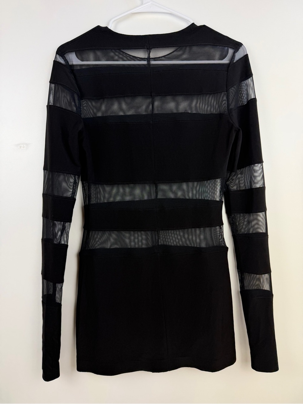 Norma Kamali Spliced Long Sleeve Pickleball Dress Black Mesh Size Medium - Picture 7 of 8